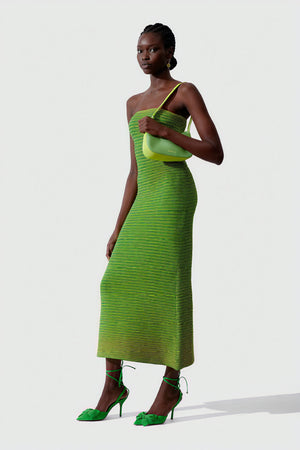 Figurbetontes Streifen-Midikleid