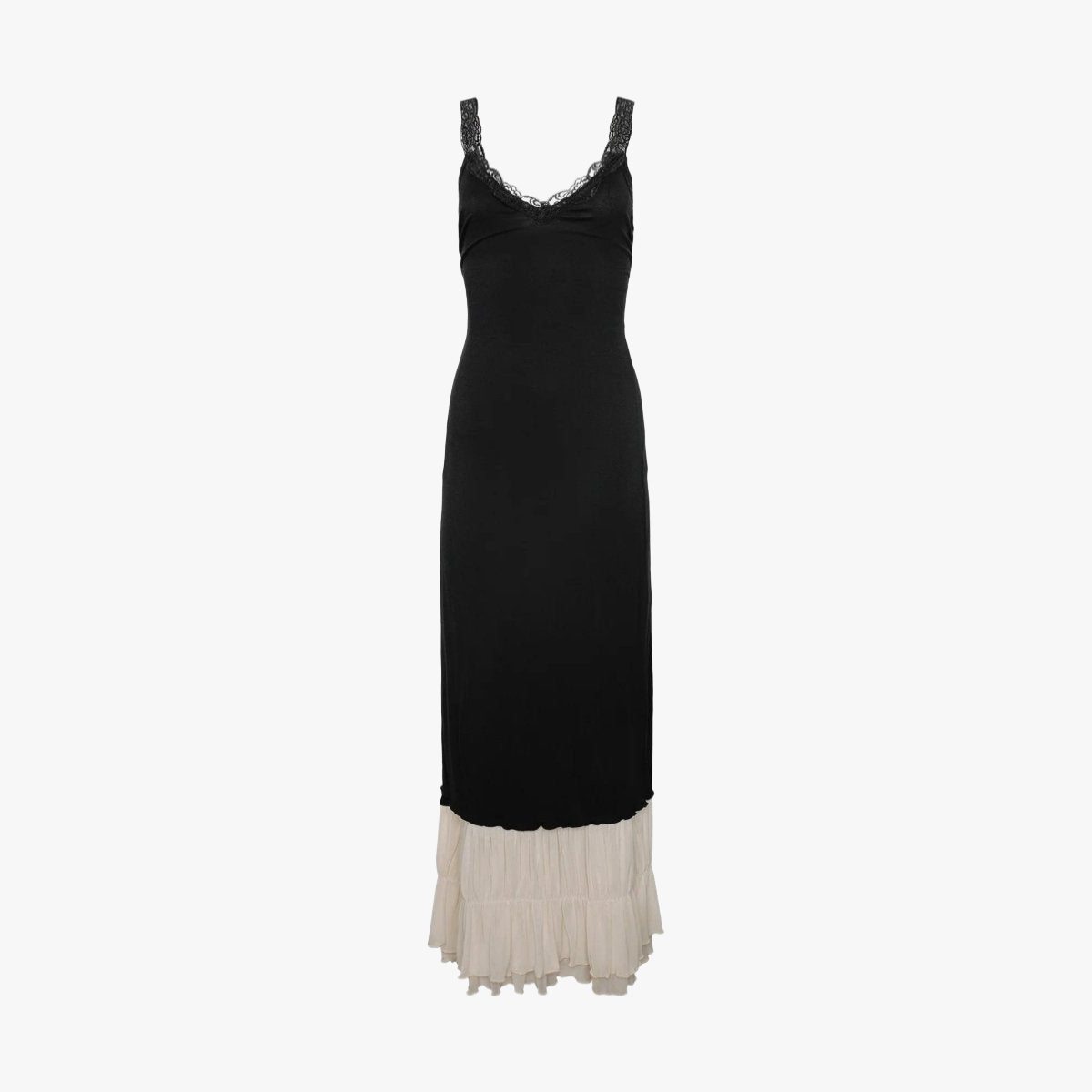 Maxikleid mit Spitze & Spaghettiträgern