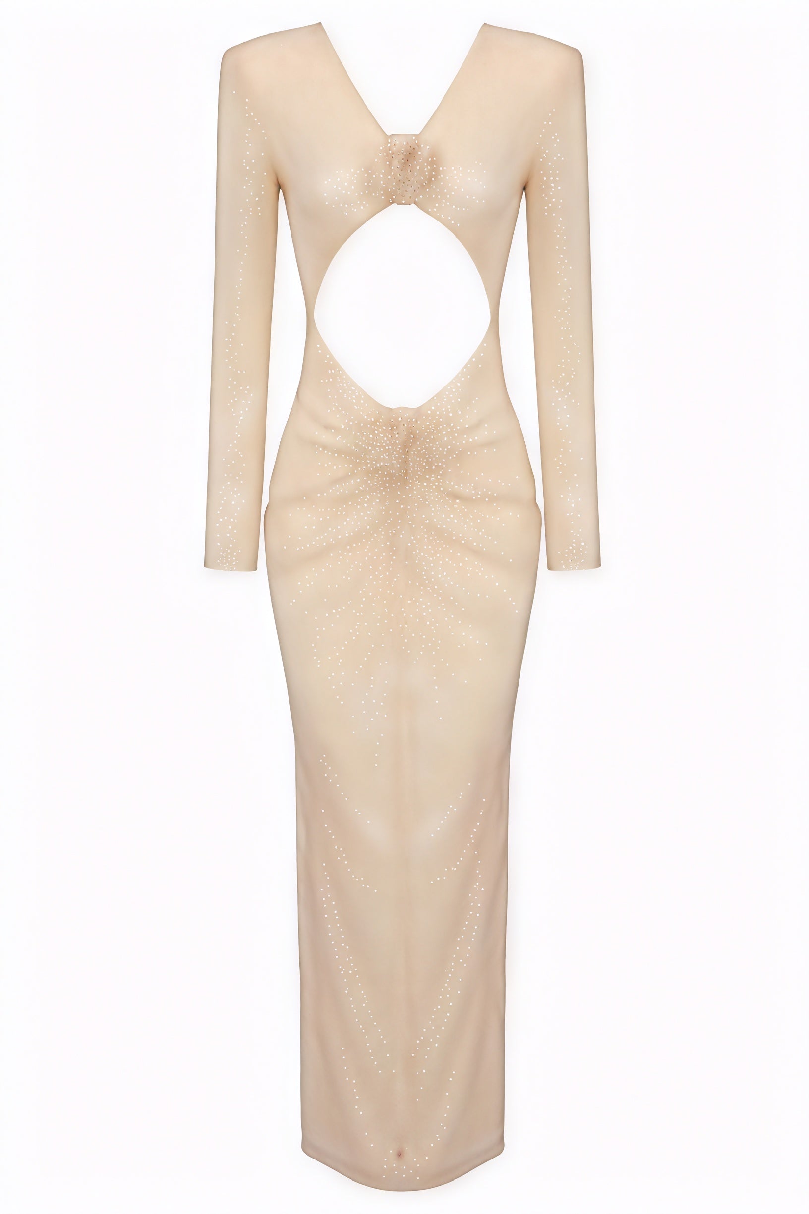 Abendkleid mit V-Ausschnitt & Pailletten