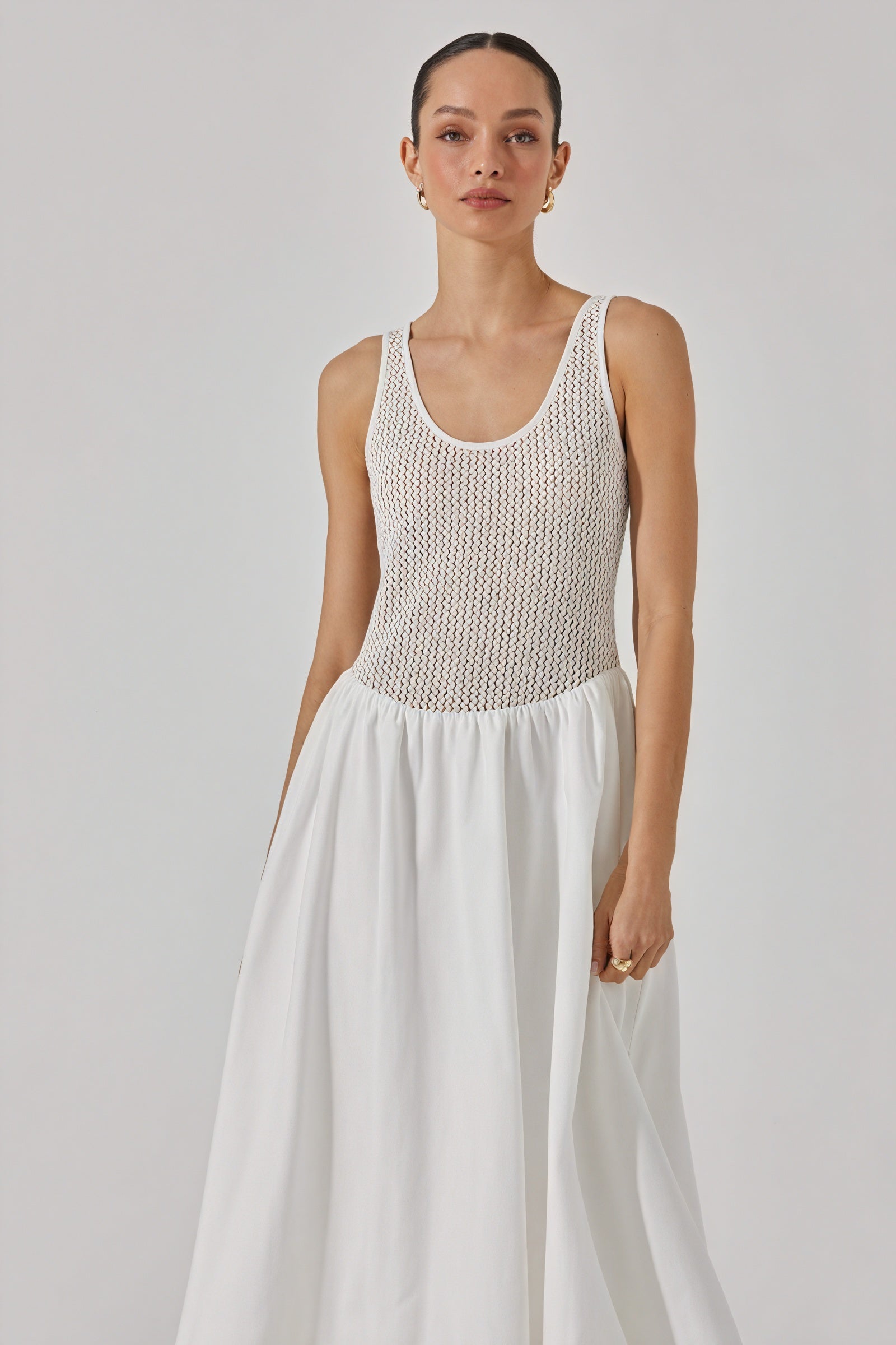 Midikleid Struktur-Taille - Ärmellos