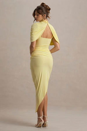 Draped Cocktail Dress - Asymmetrical Skirt