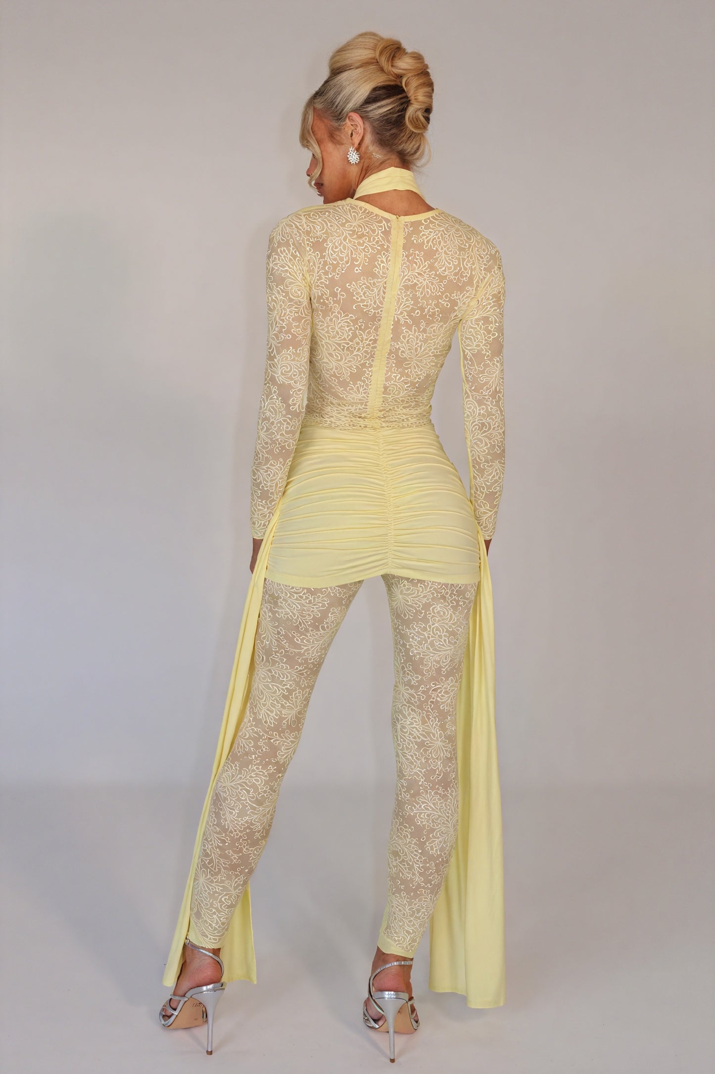 Lace Bodice Cocktail Dress with Flowing Skirt