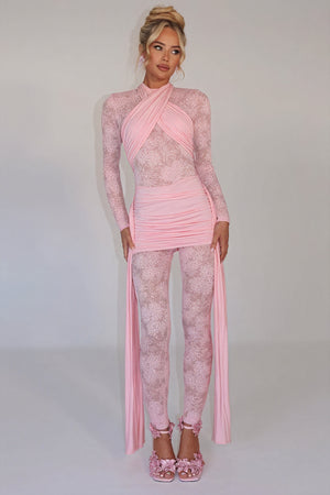 Lace Bodice Cocktail Dress with Flowing Skirt