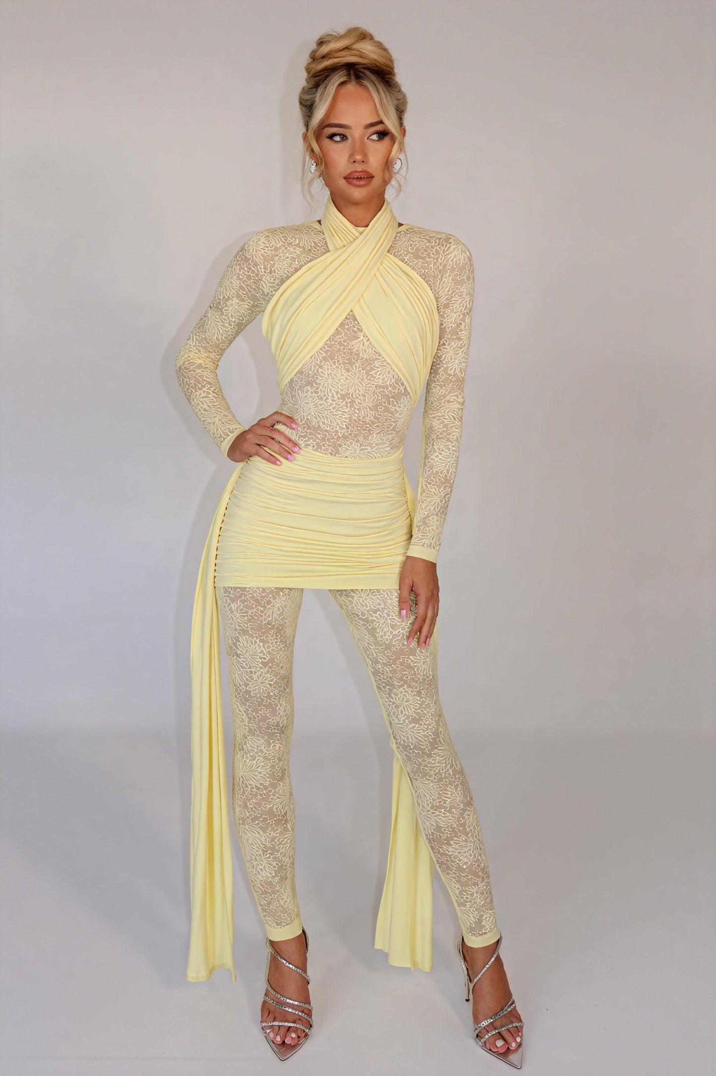 Lace Bodice Cocktail Dress with Flowing Skirt