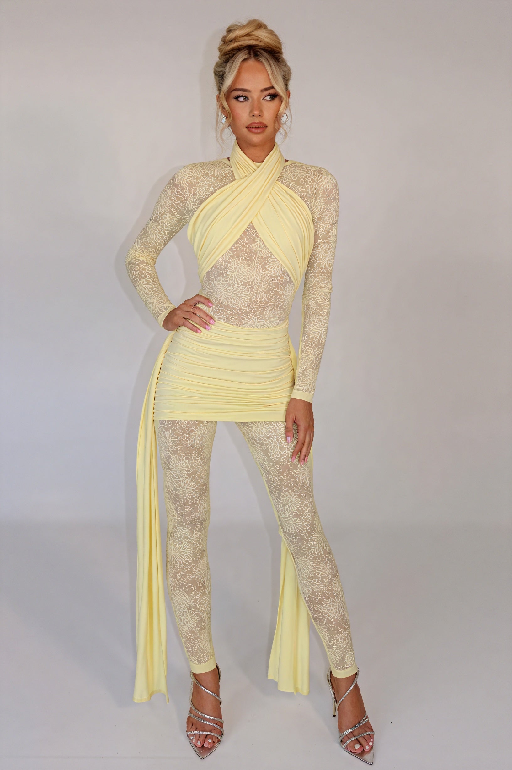 Lace Bodice Cocktail Dress with Flowing Skirt