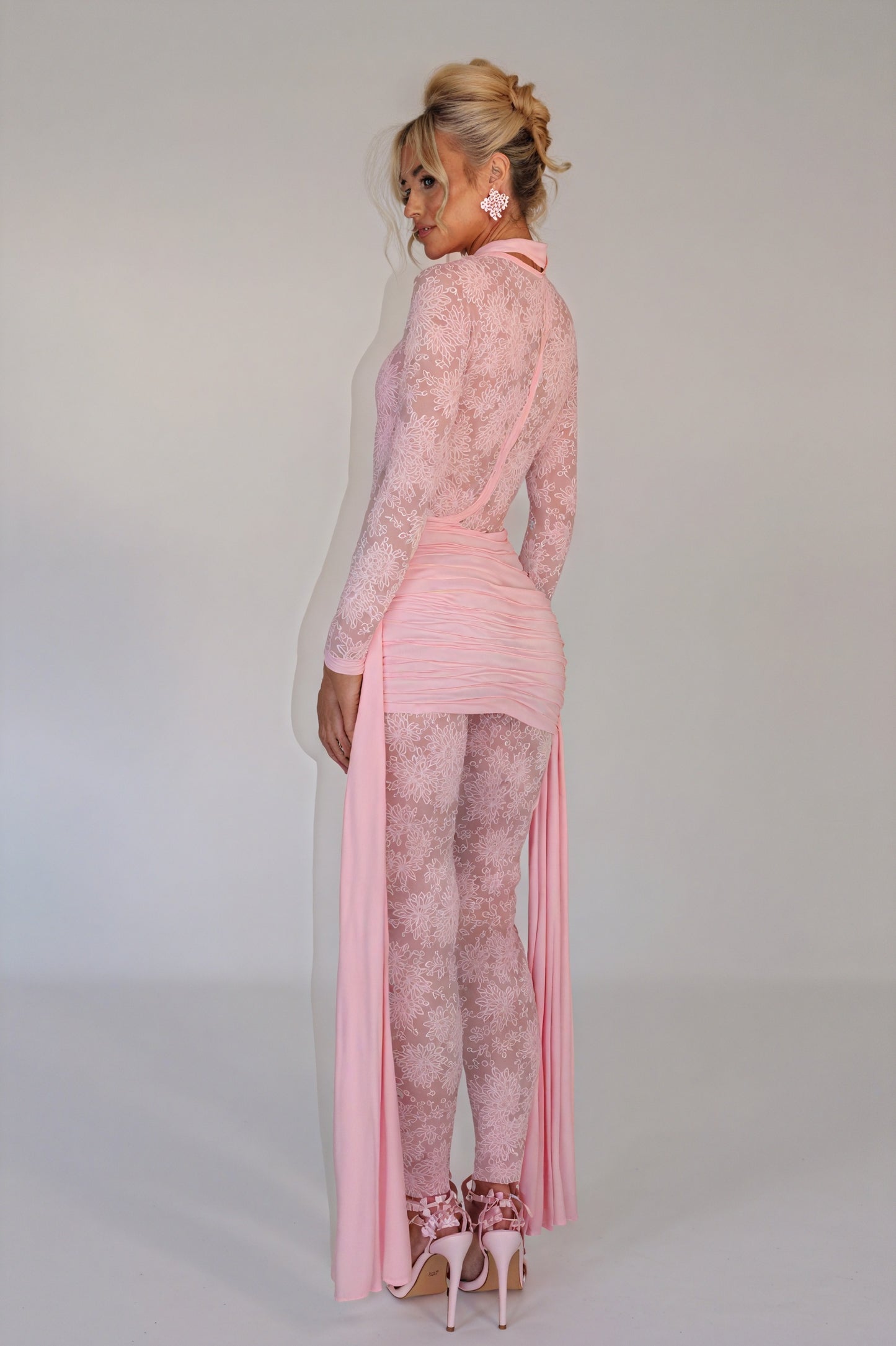 Lace Bodice Cocktail Dress with Flowing Skirt