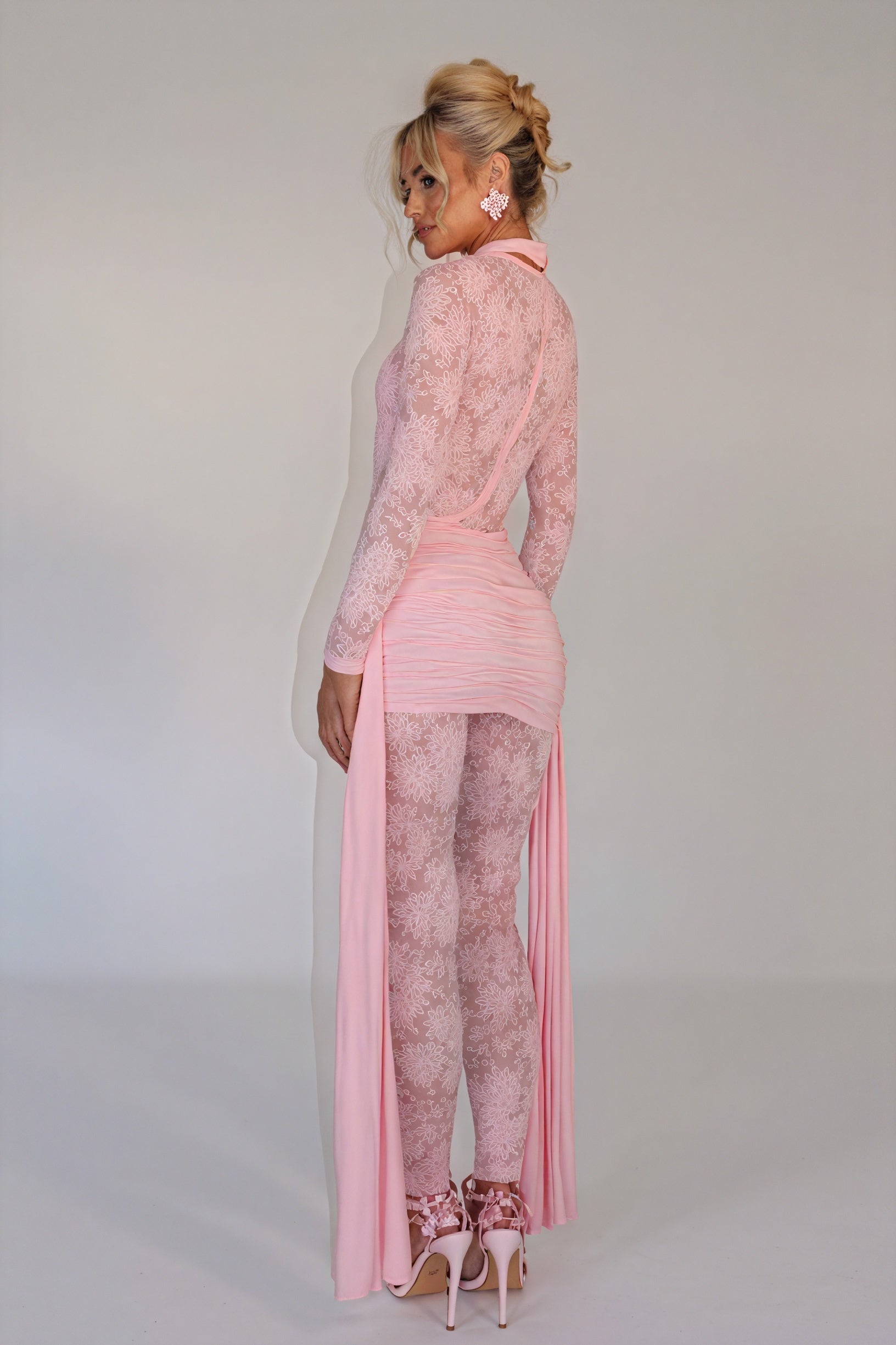 Lace Bodice Cocktail Dress with Flowing Skirt