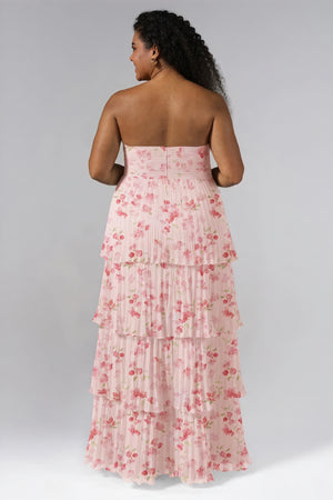 Blumen Maxikleid - Stufenrock & Trägerlos