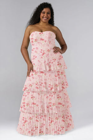 Blumen Maxikleid - Stufenrock & Trägerlos