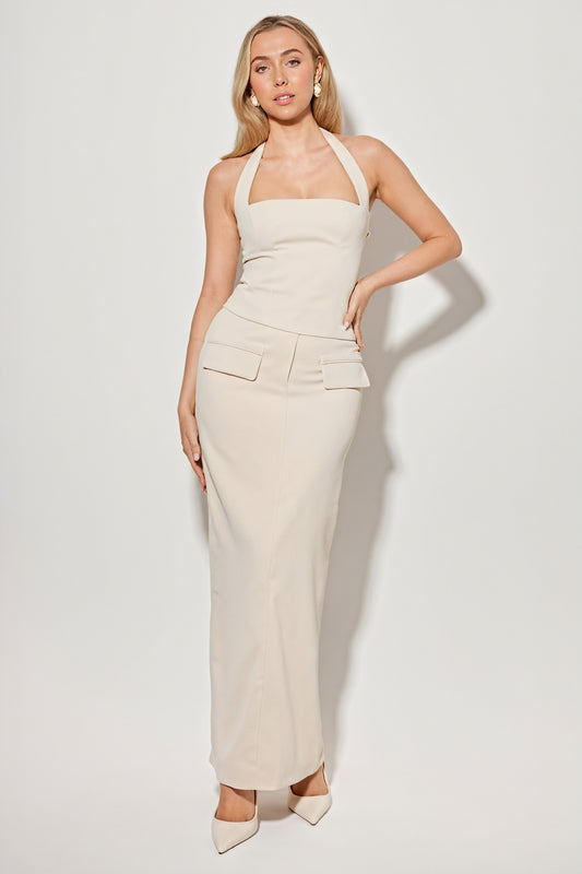 Minimalistisches Halterneck Abendkleid