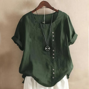 AVA MODA Damen Kleid – Kurzarm mit Asymmetrischer Knopfleiste, Rundhalsausschnitt-81165-4e696064-bc1c-4c30-b730-72479834bd14