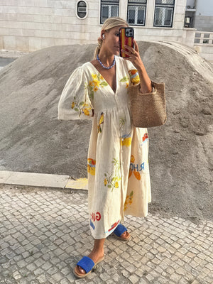 Florales Midikleid im Wickeldesign