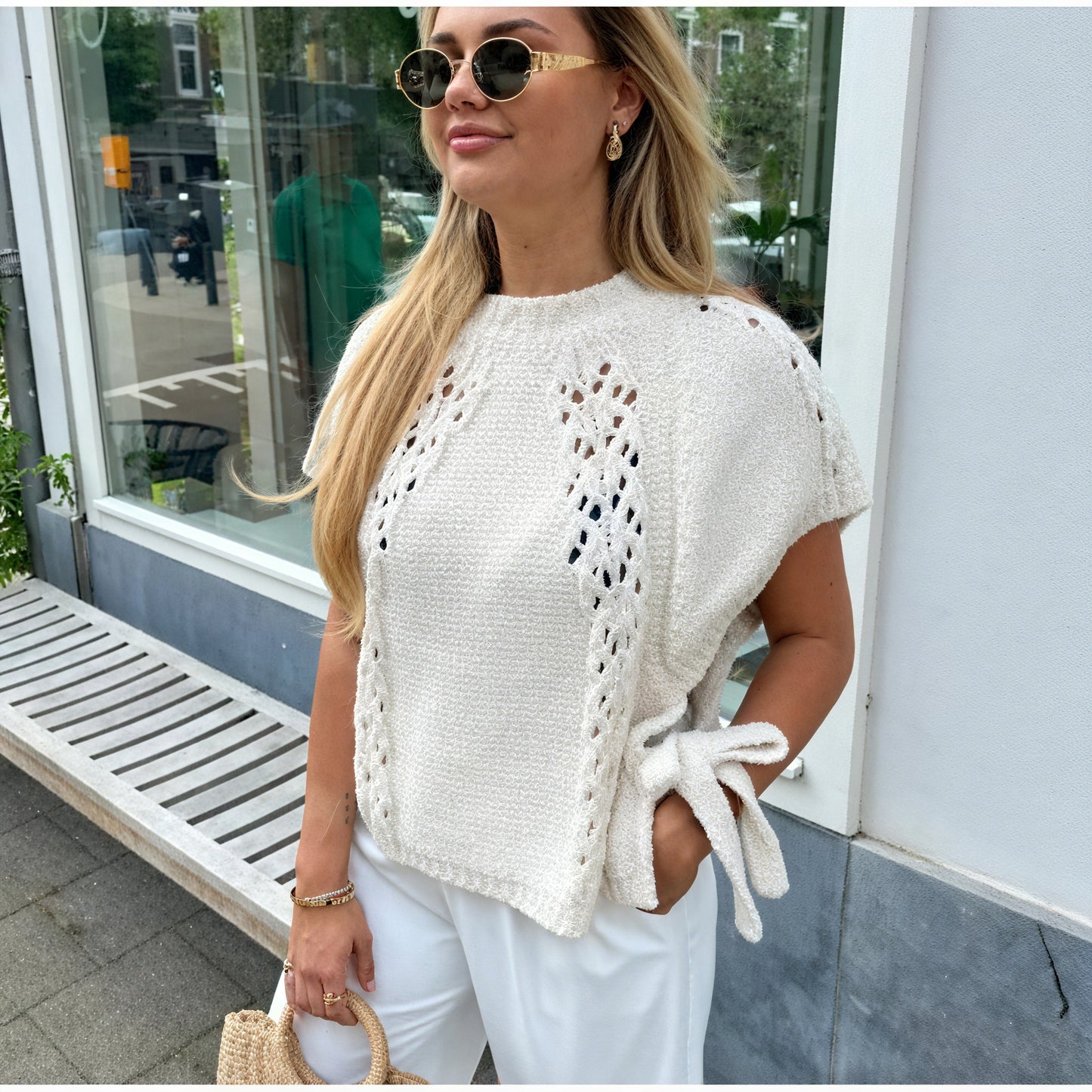 Crochet Top with Textured Knit Pattern