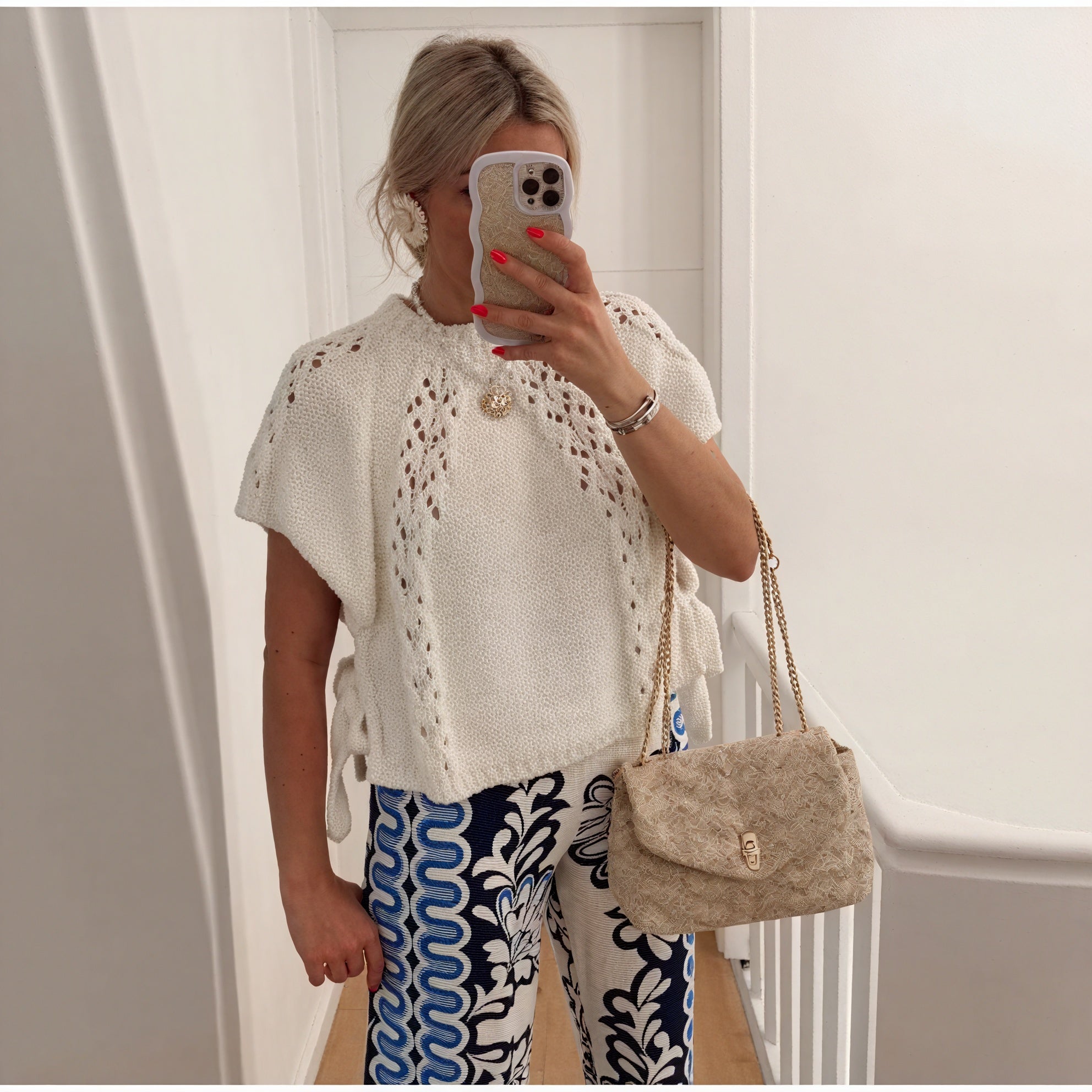 Crochet Top with Textured Knit Pattern