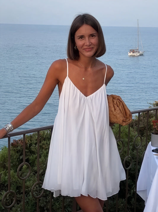 Weißes Fließendes Kleid mit V-Ausschnitt und Spaghettiträgern – Sommerlich Elegant-81491-9eb7f869-9eae-416a-bb58-9b2f95115927