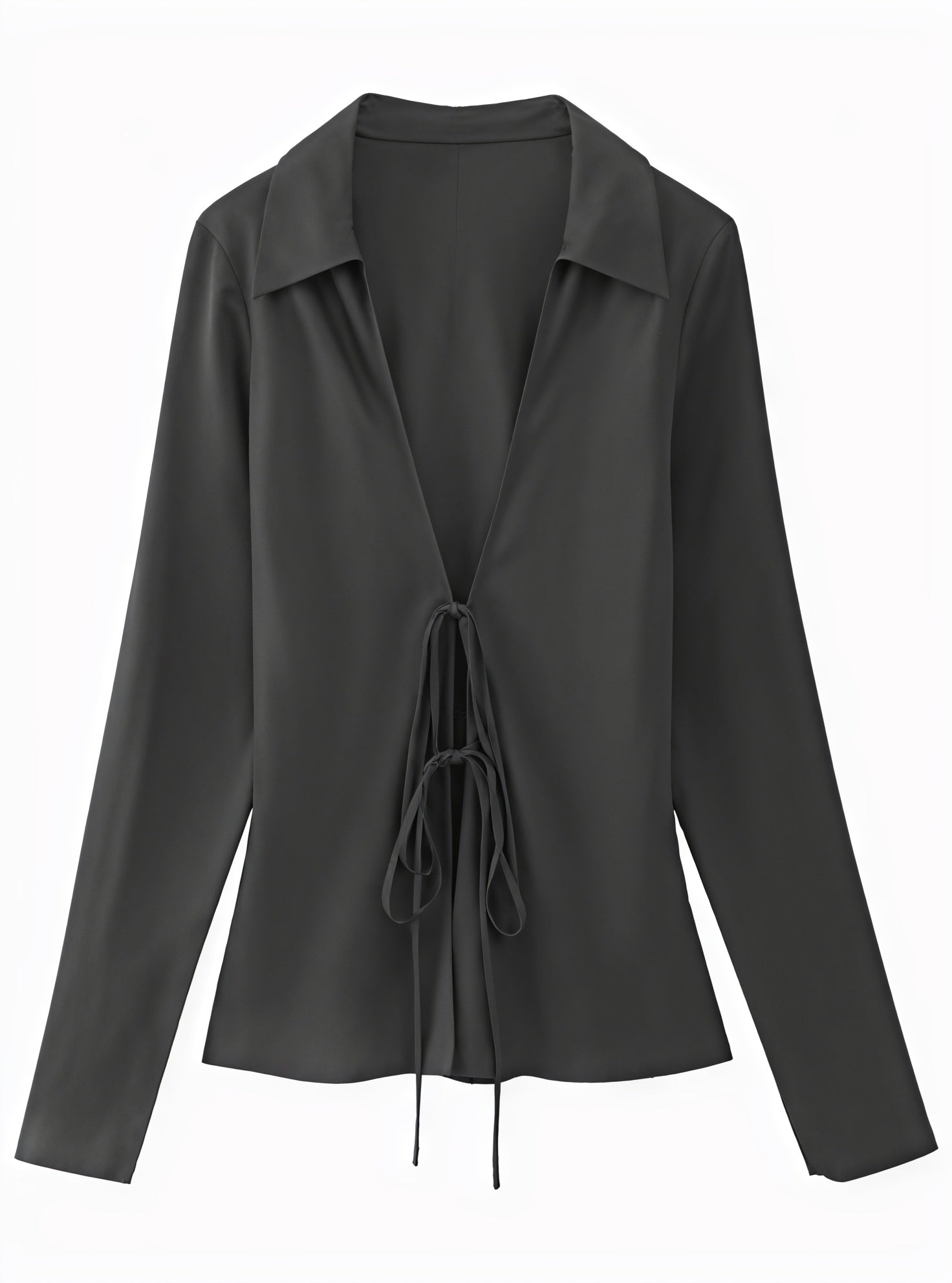 Taillenbluse mit V-Ausschnitt und Bindedetail