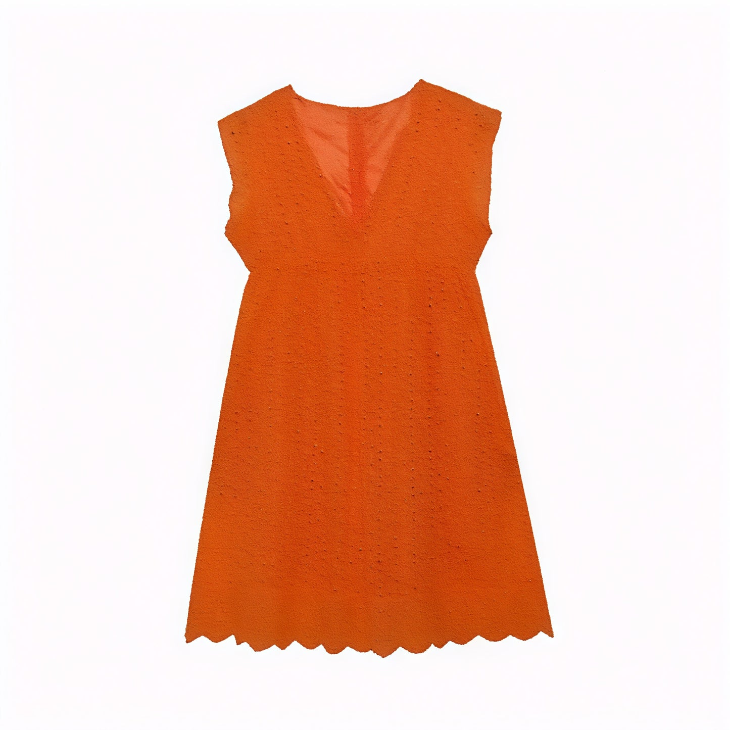 Damen Kleid Perforiert V-Ausschnitt Ärmellos Wellensaum Atmungsaktiv Sommer Casual Stilvoll-81587-71e8bacc-4005-453d-881a-66ce6cfaf38f