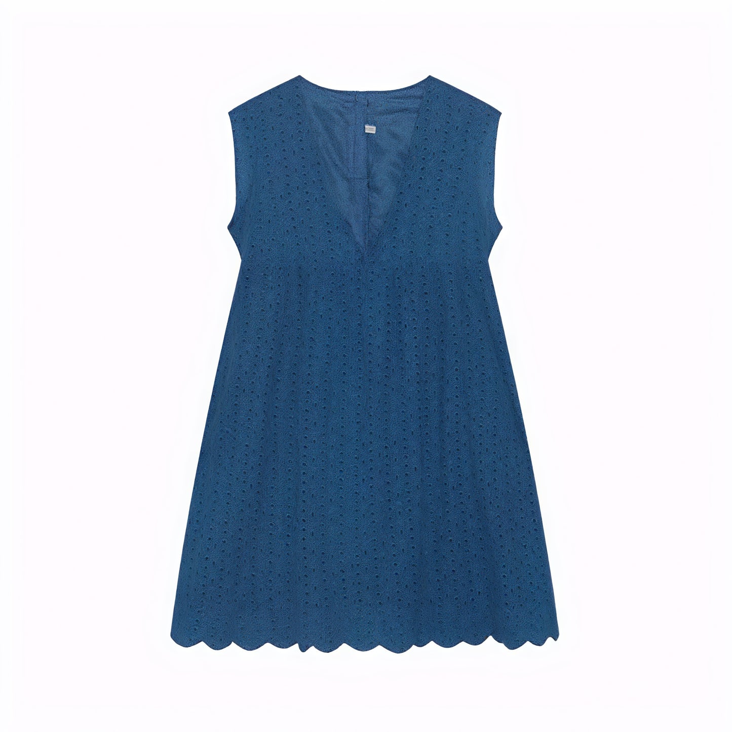 Damen Kleid Perforiert V-Ausschnitt Ärmellos Wellensaum Atmungsaktiv Sommer Casual Stilvoll-81587-a0b9c8d6-b457-4319-9c53-3303db5ede7b