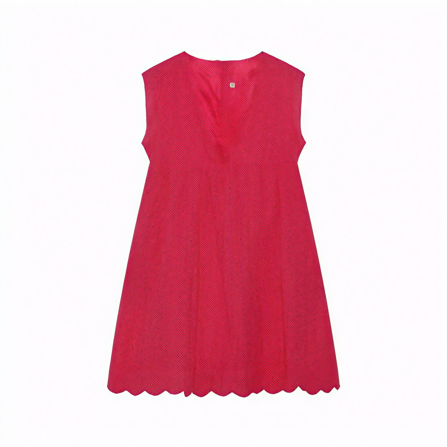 Damen Kleid Perforiert V-Ausschnitt Ärmellos Wellensaum Atmungsaktiv Sommer Casual Stilvoll-81587-0bc1d5f2-4369-47c5-ba13-095e732b81a6