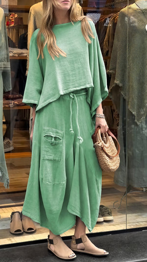 Damen Zweiteiler Set – Relaxed Fit Top & Hose mit Kordelzug, Taschen-81991-8093b152-75a4-45ae-82b9-a61df4200235