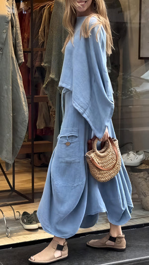 Damen Zweiteiler Set – Relaxed Fit Top & Hose mit Kordelzug, Taschen-81991-cbcb318b-6766-4ce2-9dac-e586d4503c55