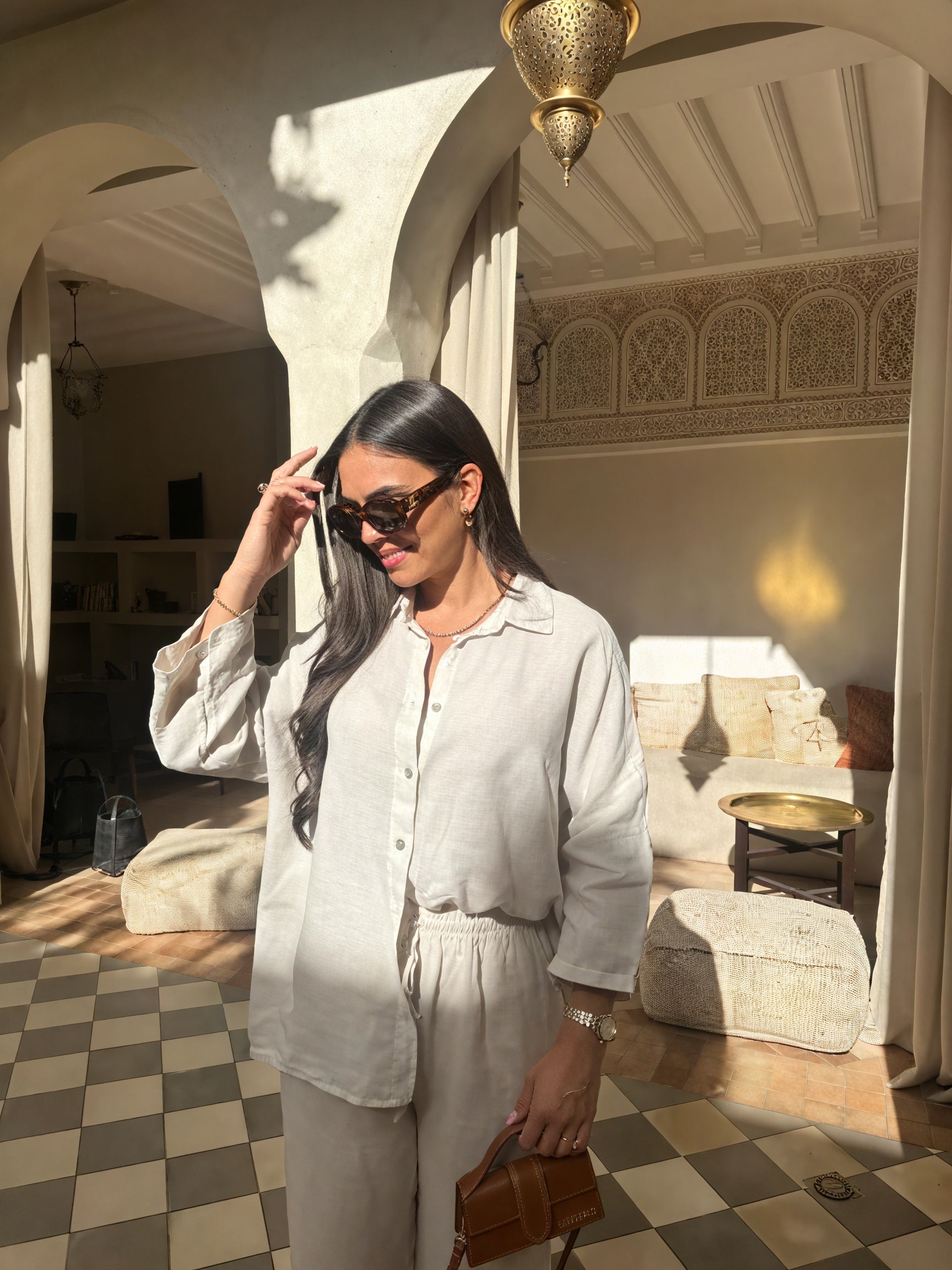 Damen Leinen Zweiteiler – Button-Down Hemd & Hose, lockere Passform-82126-3ee76220-4e70-434f-b90b-d908bdc76a48