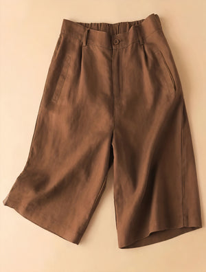 Weite Culottes - Hohe Taille, Bundfalten