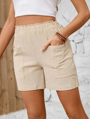 Lässige High-Waist Shorts mit Struktur
