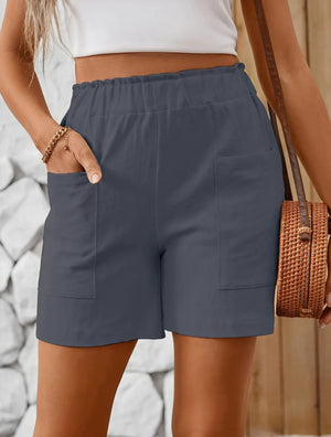 Lässige High-Waist Shorts mit Struktur
