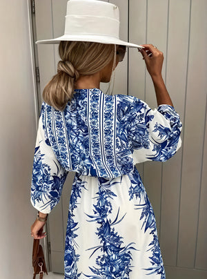 Geblümtes Maxikleid mit Kimono-Ärmeln