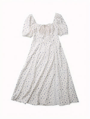 Geblümtes Maxikleid mit eckigem Ausschnitt, Puffärmeln, Bindedetail & hohem Schlitz – Romantischer Sommer-Look-82654-ef05ad92-0744-410a-ad85-94d147092514