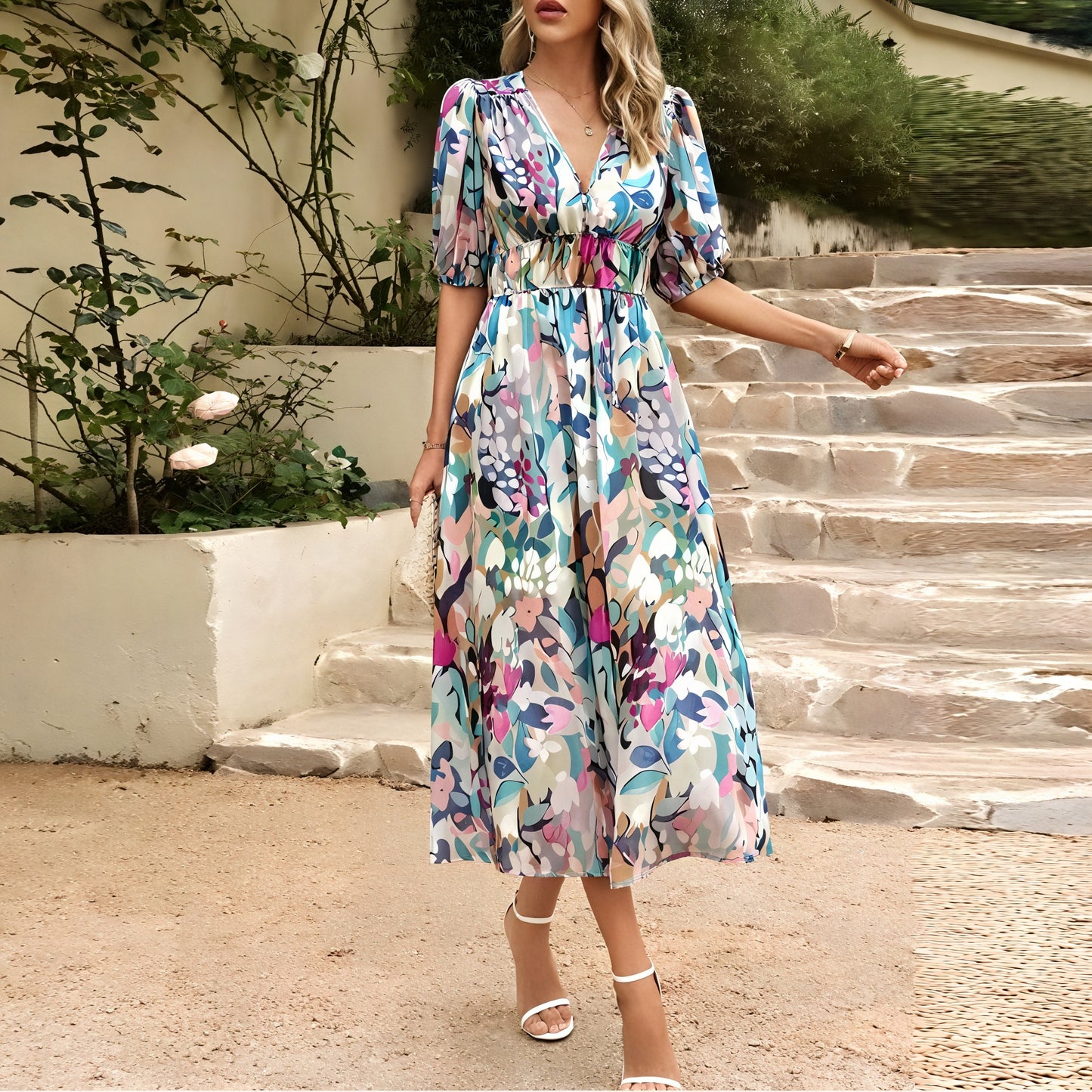 Sommerliches Kleid mit floralem Muster