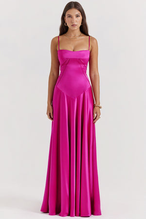 Couture-moda | Women's Elegant Midi Dress - Silky Slim Fit - Spaghetti Straps - Image 4