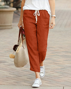 Brianna | Women's Linen Trousers – Comfortable Relaxed Fit – Full Length Casual Pants - Image 4