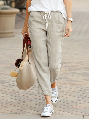 Brianna | Women's Linen Trousers – Comfortable Relaxed Fit – Full Length Casual Pants - Image 1