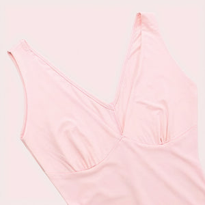 Paige | Elegant Sleeveless V-Neck Maxi Dress with Asymmetrical Slit - Image 5