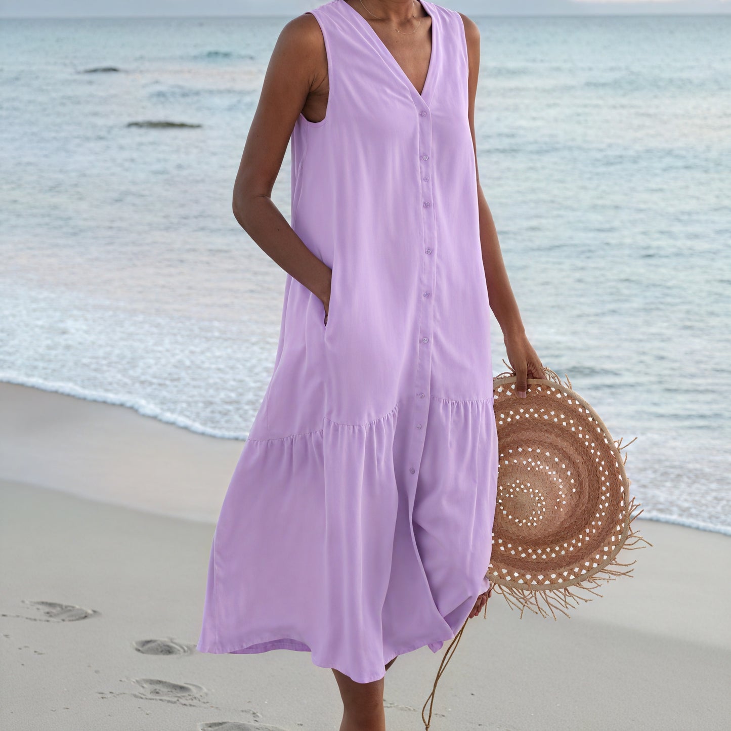 Sheila | Elegant Button-Down Summer Dress for Comfort and Style - Image 7