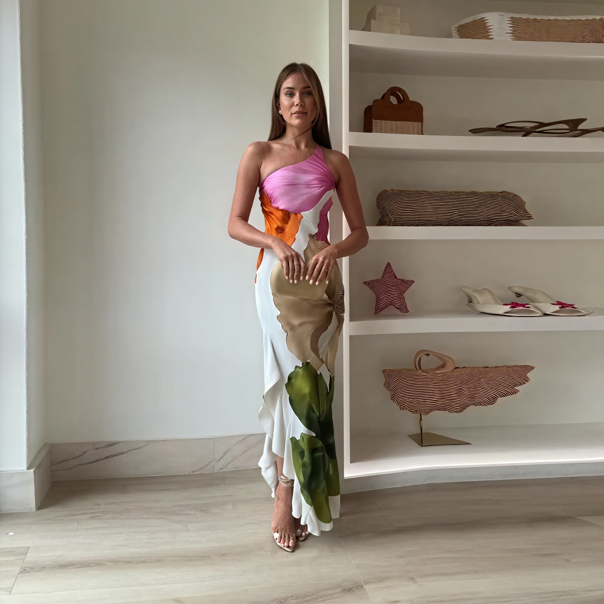 Damen Maxikleid – Ärmellos, One-Shoulder, Halterneck, mit Print-83229-601f6e0b-4ec1-4c68-b0ba-7e08fc090395