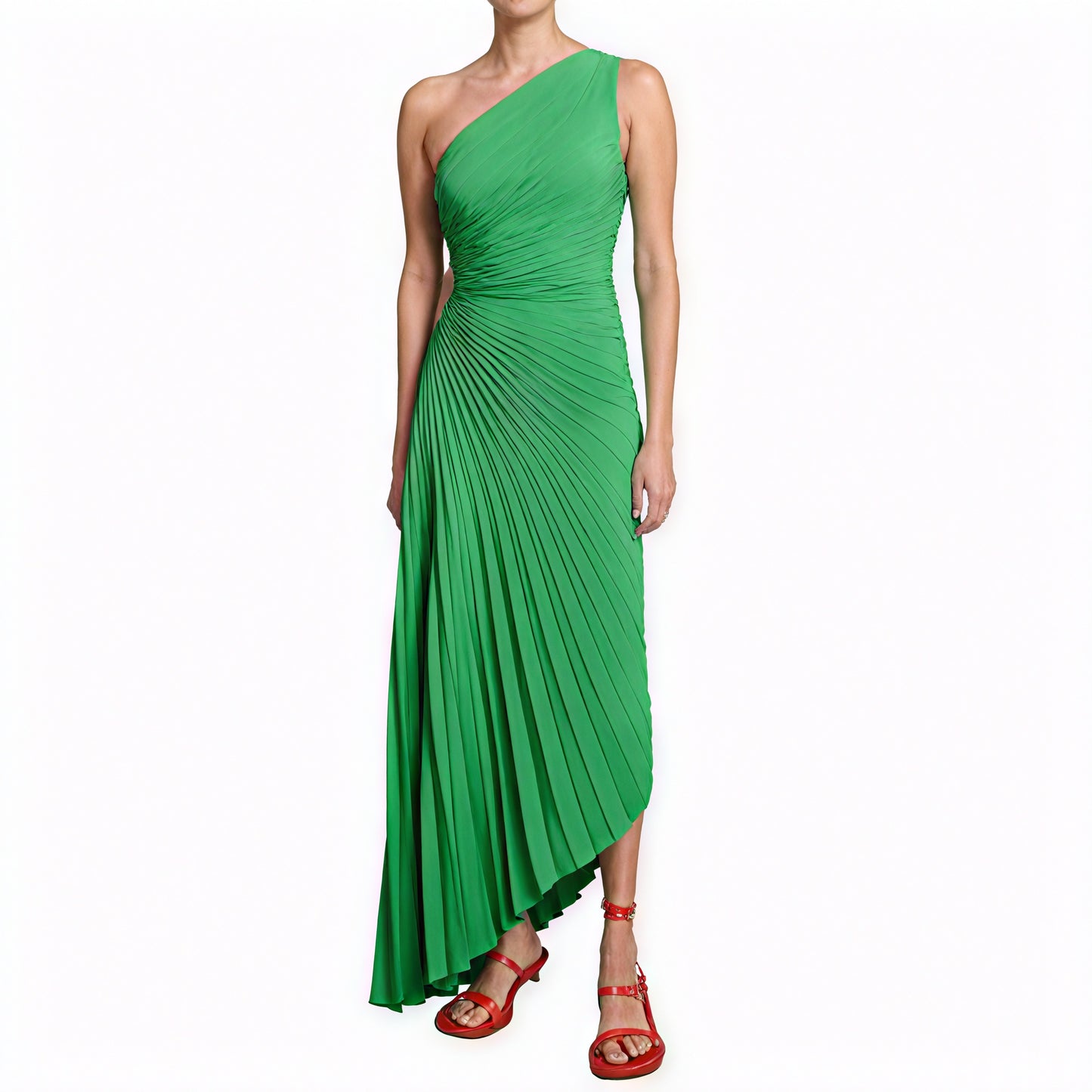 Damen Kleid One-Shoulder Plissee Asymmetrischer Saum Elegant-83236-85249fab-20e9-4d44-a687-a1efdf9b0e7f