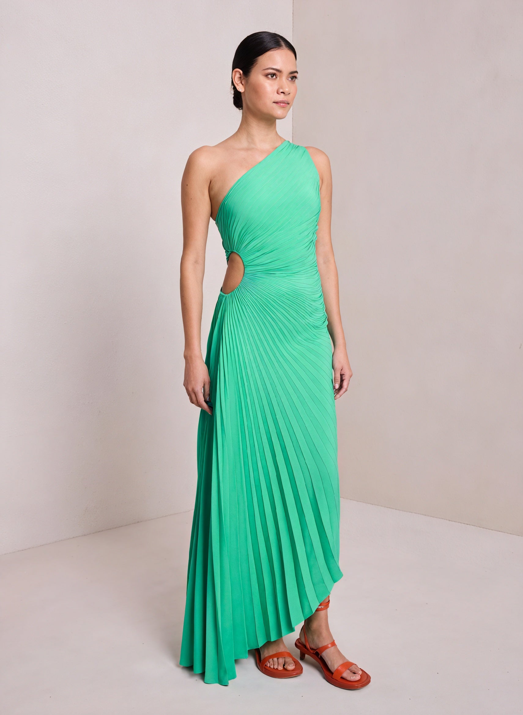 Damen Kleid One-Shoulder Plissee Asymmetrischer Saum Elegant-83236-7b2101ea-9ee6-45e6-acd7-31d880f760c3