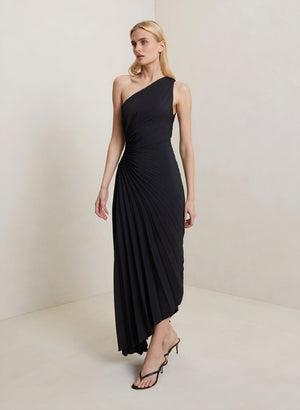 Damen Kleid One-Shoulder Plissee Asymmetrischer Saum Elegant-83236-b6bd053d-56ea-44a9-b100-57b38689703e