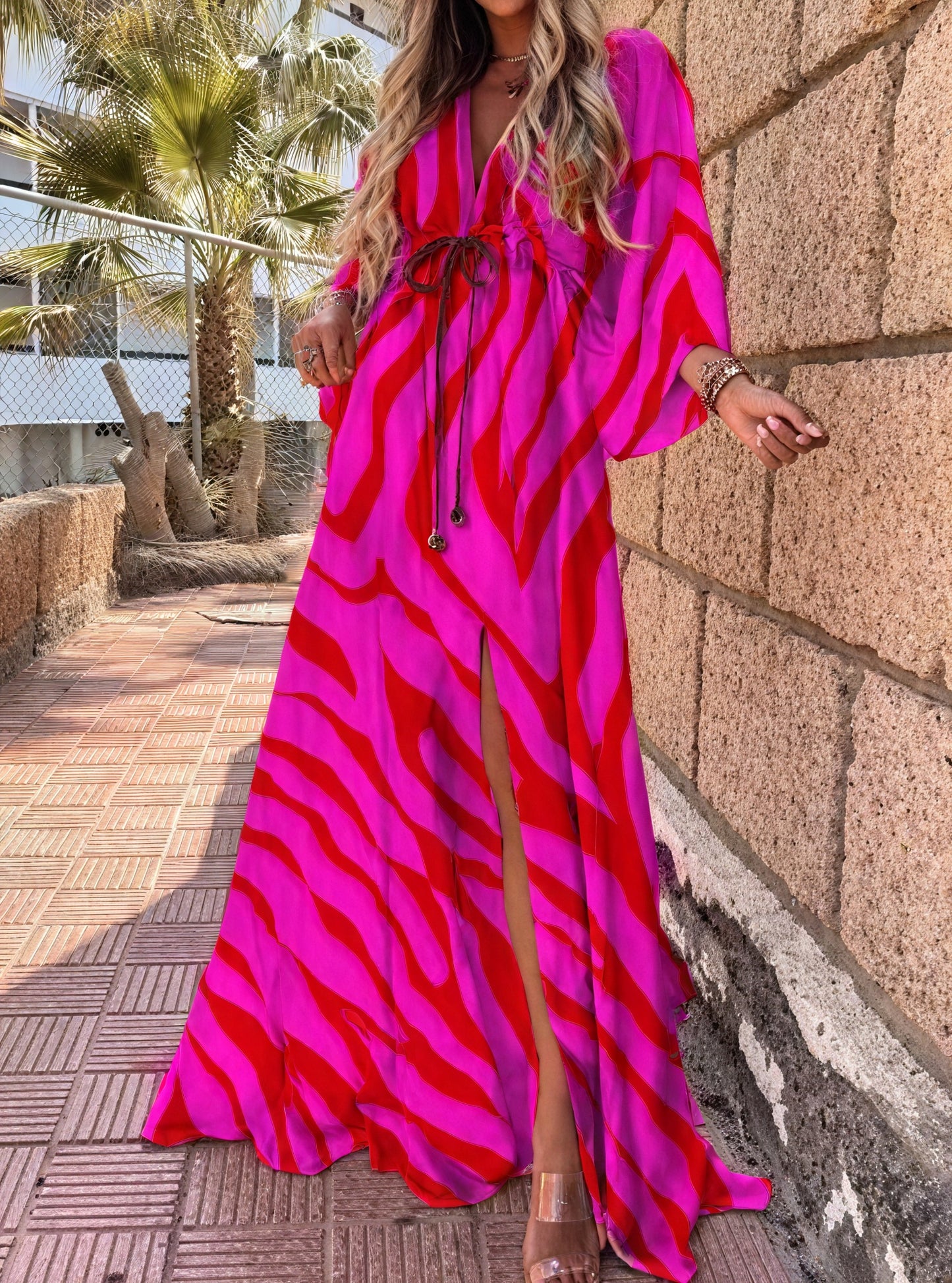 Marilyn | Colorful Maxi Dress with Graphic Print - Image 3