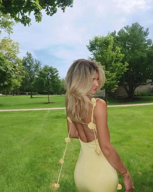 AVA MODA Damen Maxikleid – Rückenfrei mit Blumenriemen, Ärmellos, Elegant-83277-fe1e4029-5597-4e48-ab50-90558fa7c849