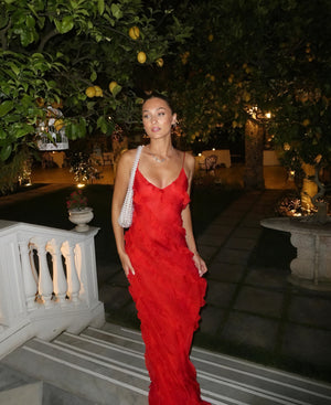 AVA MODA Damen Maxikleid – Fließend, Spaghettiträger, Rüschen, Elegant-83279-1f4063da-eb6d-4d15-a31a-bda7d290b087