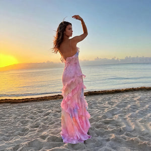 AVA MODA Damen Fließendes Kleid – Ärmellos, Spaghettiträger, Rüschensaum, Sommerlich-83280-901d5f02-4cc7-4b2e-8835-73bc7a3047e7