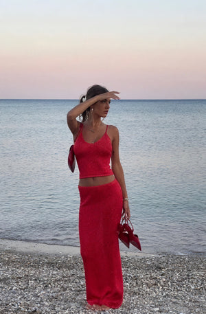 Damen Glitzer Zweiteiler Set – Spaghettiträger Top & Maxirock Abendmode-83554-6dd4513b-bd1b-437c-a927-358d8fc3808c