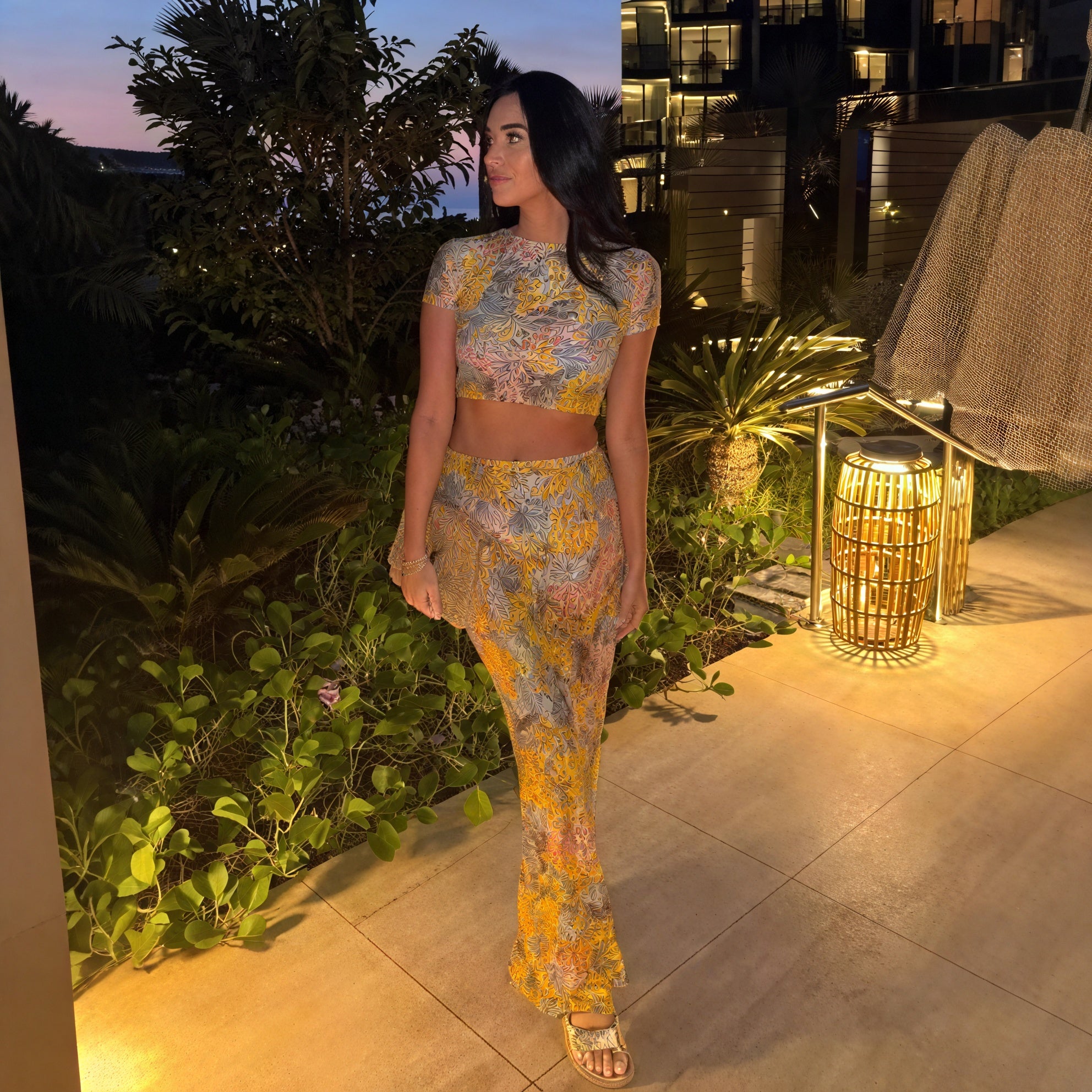 Damen Zweiteiler Set – Blumenprint Crop Top & Fließender Maxirock-83559-36bb46b6-2bf1-47ad-b822-5144f87646c5