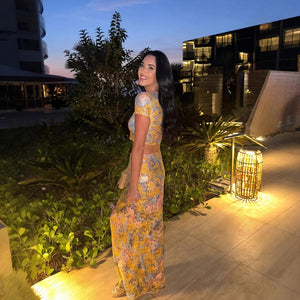 Damen Zweiteiler Set – Blumenprint Crop Top & Fließender Maxirock-83559-298a897d-d632-458c-9cde-7aad8796bb4e