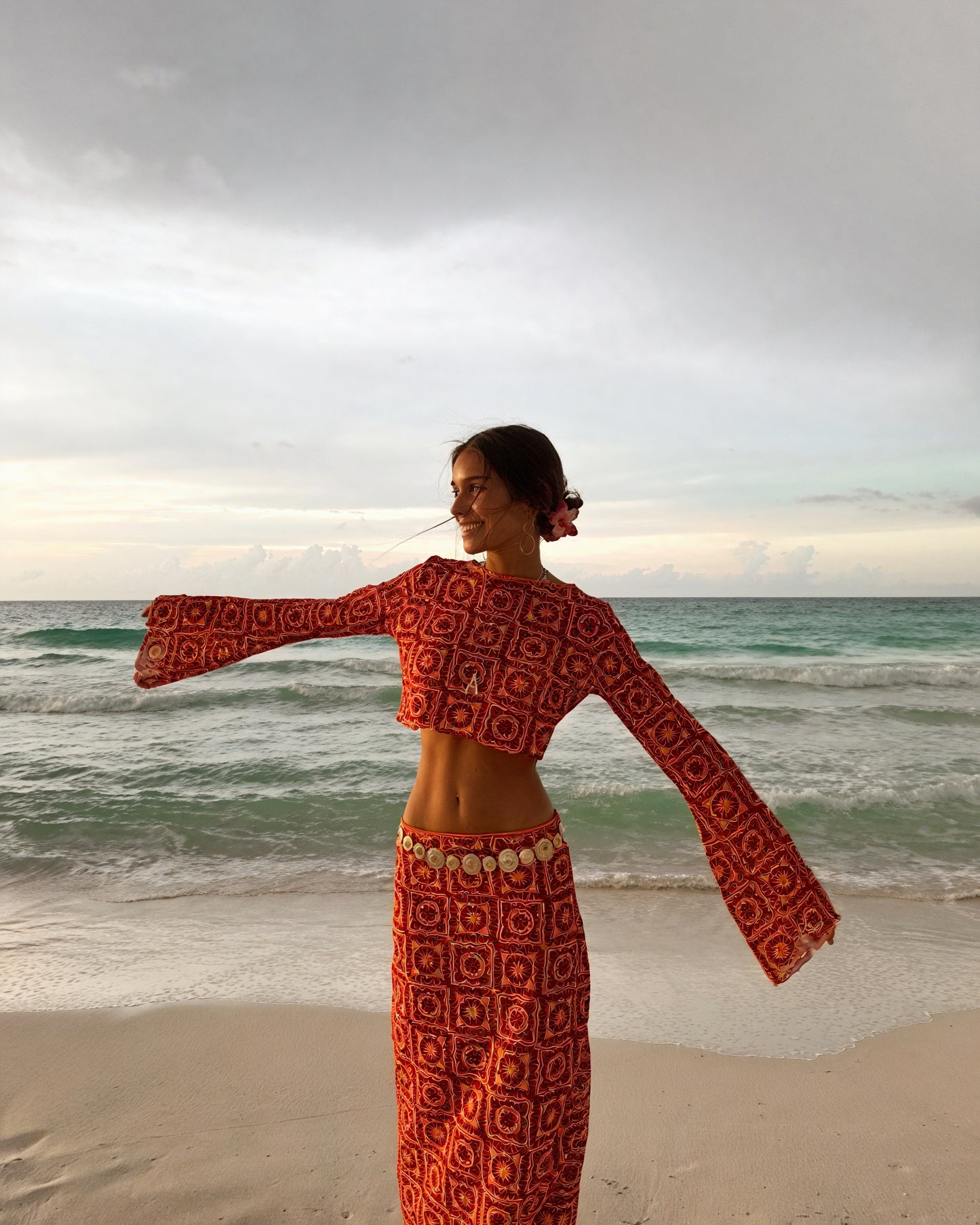 Damen Zweiteiler – Häkel-Crop Top & High-Waist Hose, Zweifarbig, AVA MODA-83575-09c8f78b-d32b-4f59-9e9a-70de66d66c28