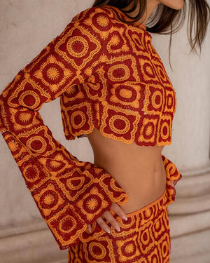 Damen Zweiteiler – Häkel-Crop Top & High-Waist Hose, Zweifarbig, AVA MODA-83575-a975f390-775b-41d6-bedf-c7a62914b777